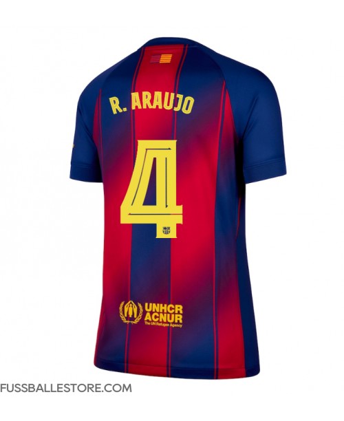 Günstige Barcelona Ronald Araujo #4 Heimtrikot Damen 2025-26 Kurzarm Günstige Barcelona Ronald Araujo #4 Heimtrikot Damen 2025-26 Kurzarm